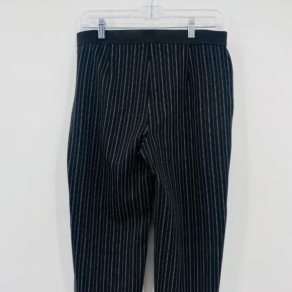 LOFT Size Small Black White Pinstripe Pull On Straight Leg Career Trouser Pants - Picture 8 of 9